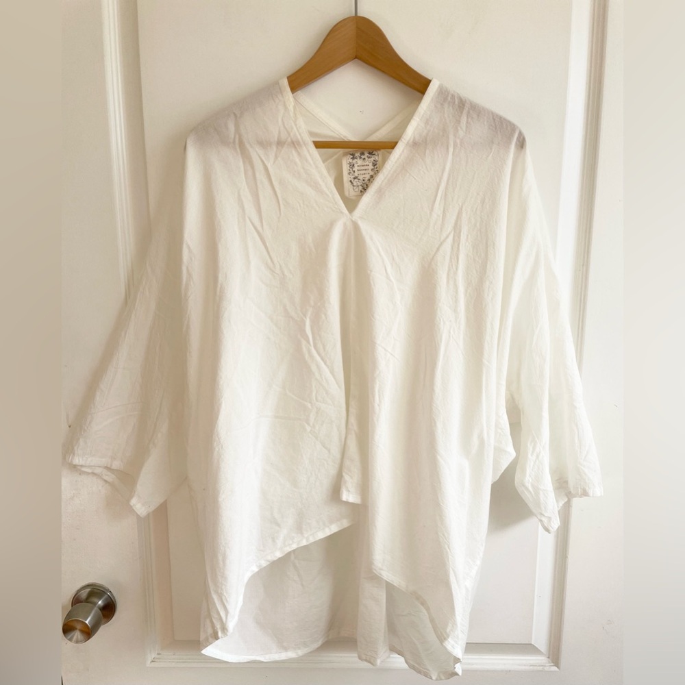 MIRANDA BENNETT STUDIO Muse Blouse Top Cotton Dobby Size 2  Lofty Lagenlook